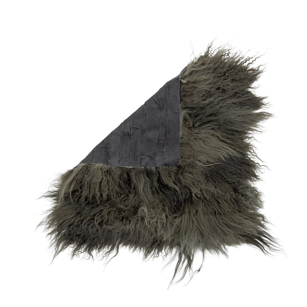 Bloomingville Hilma Sitzpolster, 40x40 cm, Grün, aus tibetanischem Lammfell