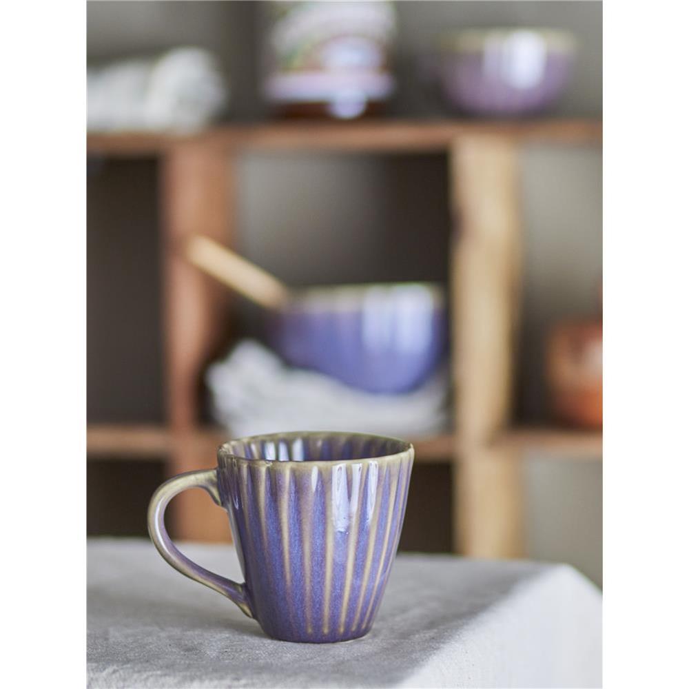 Bloomingville Latina Becher, Violett, Steingut, 220 ml, Tasse, dänisches Design