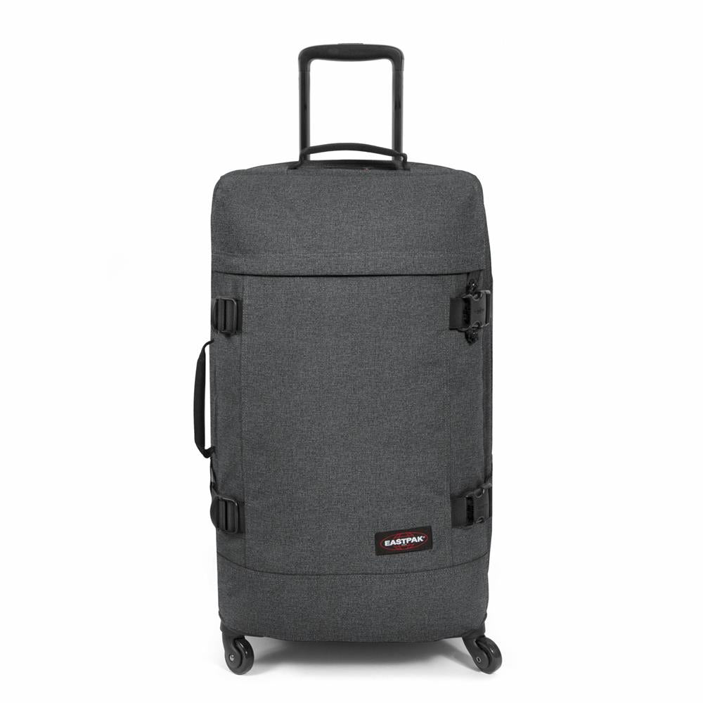 Eastpak TRANS4 M, Reisetrolley, Black Denim (grau), 68L, Rollkoffer mit 4 Rädern und TSA-Schloss