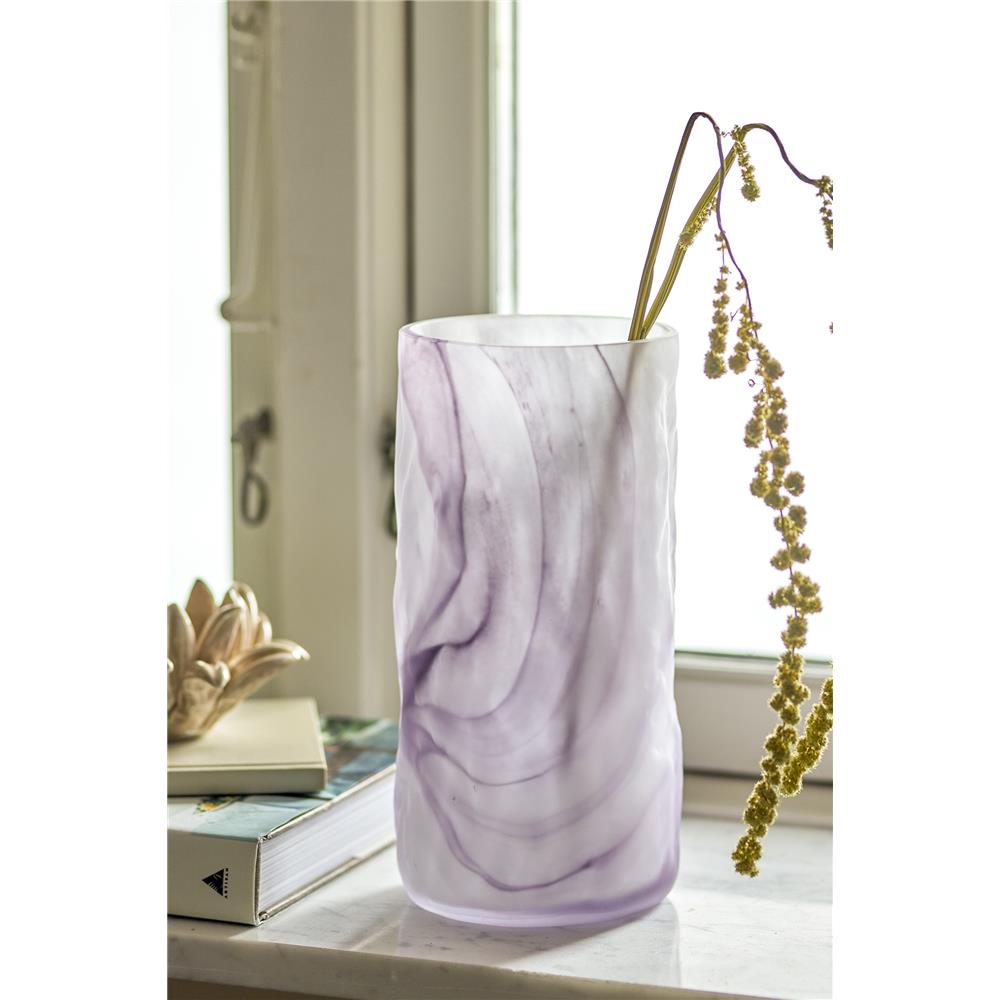 Bloomingville Moore Vase in Violett, 24,5cm, aus Glas mundgeblasen
