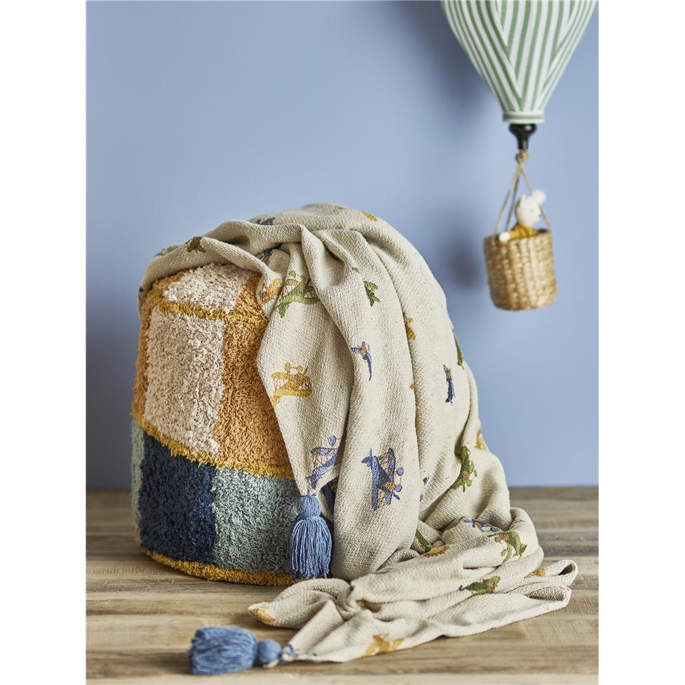 Bloomingville MINI Plane Decke, Flugzeuge, Recycelte Baumwolle, Kinderzimmer, dänisches Design