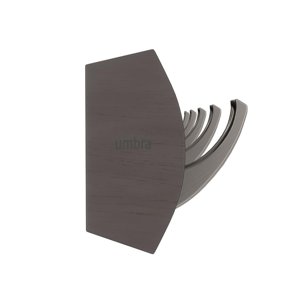 Umbra Flip Wandgarderobe, Garderobenleiste in Treibholz, mit 5 beweglichen Haken in Nickel
