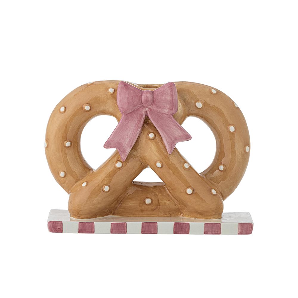 Bloomingville Pretzie Kerzenhalter Braun Keramik Brezel Weihnachtsdeko
