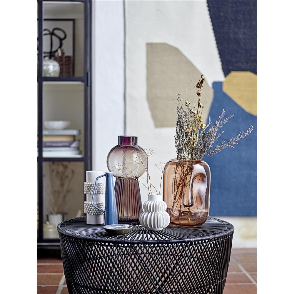 Bloomingville Vase Amida 18 x 25 cm Braun Glas mit Gesicht Blumenvase Dekovase dänisches Design