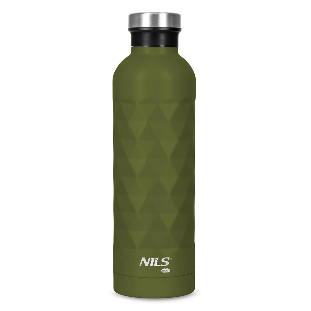 NILS CAMP Trinkflasche 750 ml Edelstahl Grün auslaufsicher isoliert BPA-frei