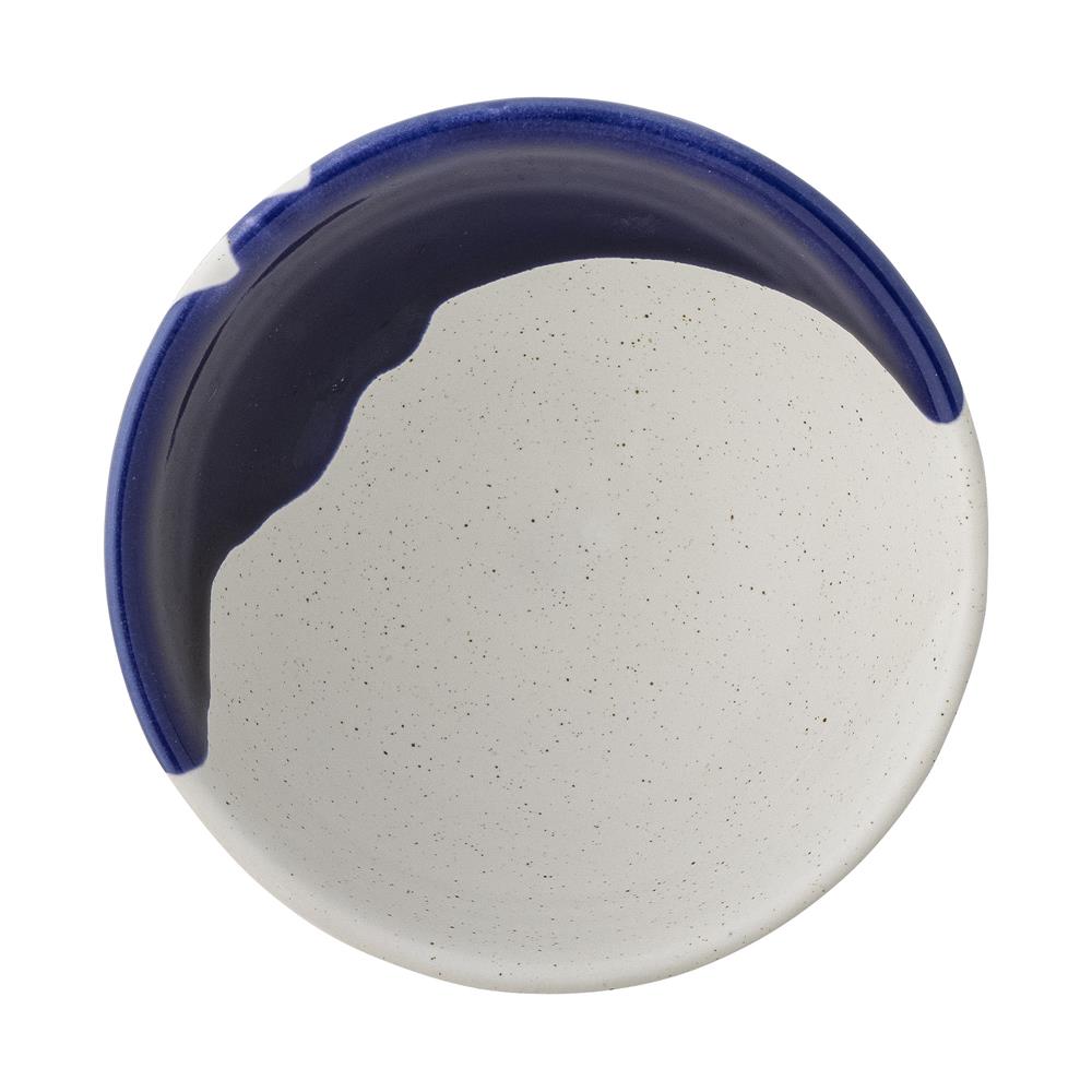 Bloomingville Okayama Schüssel in Weiß/Blau, 400ml, aus Steingut