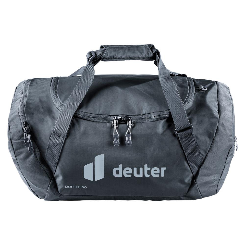 deuter Duffel 50, Reisetasche, black (schwarz), mit Seitentasche und Netzinnentasche