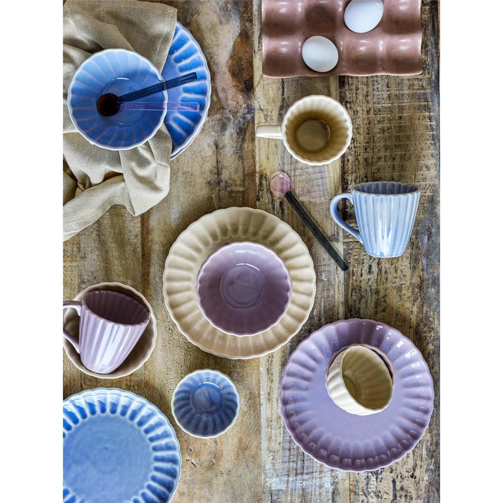 Bloomingville Latina Teller, Blau, 20 cm, Steingut, dänisches Design