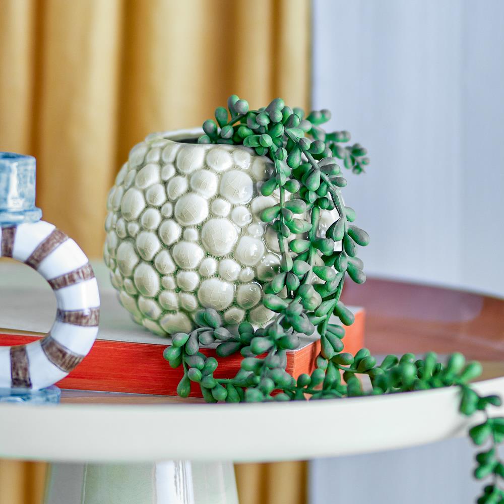 Bloomingville Susannah Blumentopf Natur Steingut D12xH10 cm – glasiertes Pflanzgefäß