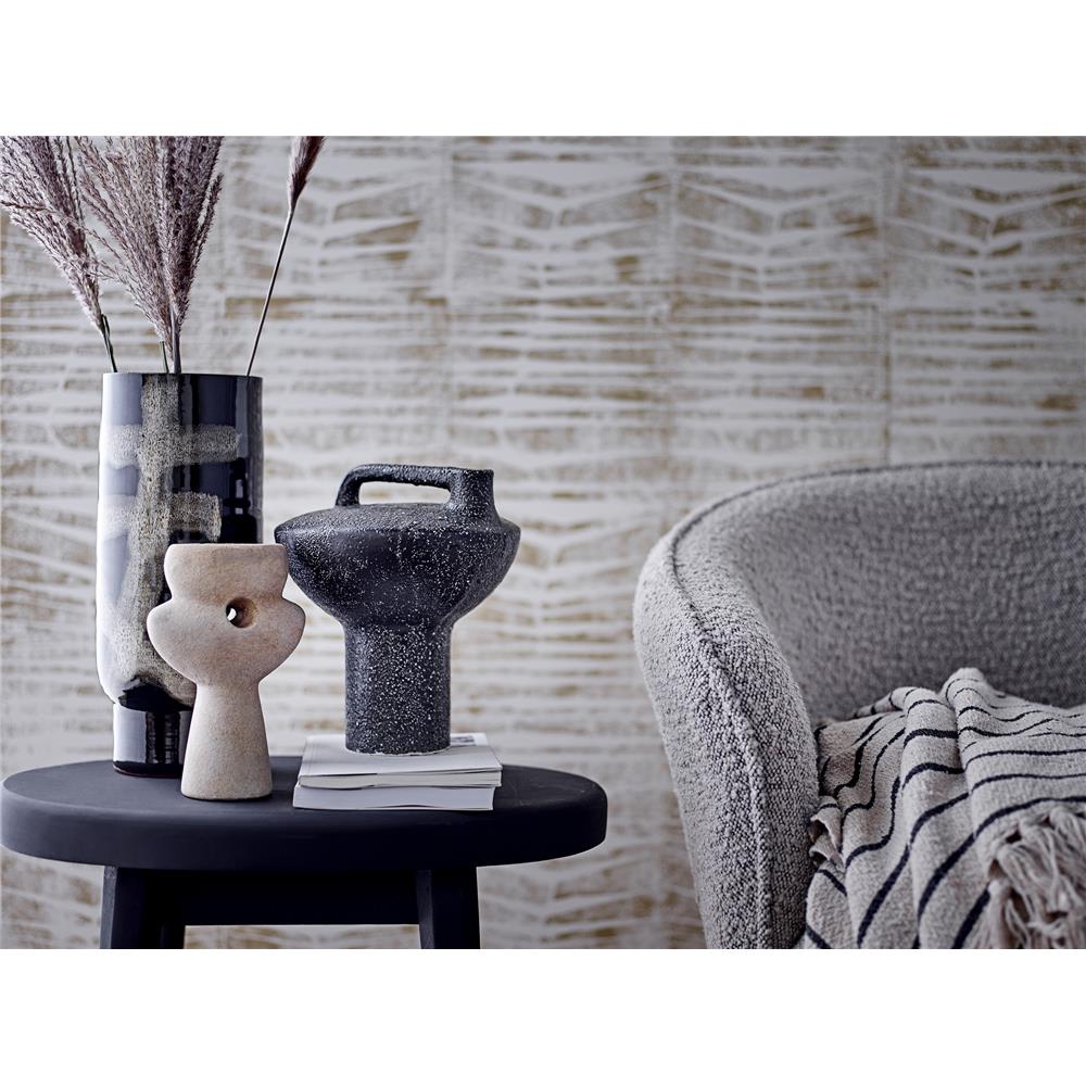 Bloomingville Dekovase Vefa 11,5 x 28,5 cm Schwarz Terrakotta Blumenvase Vase dänisches Design