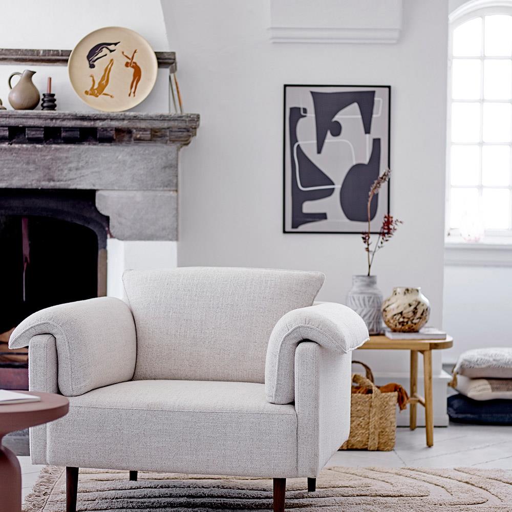 Bloomingville Harlow Wanddekoration, Braun, Steingut, Ø 40 cm, handbemalt, vielseitig einsetzbar