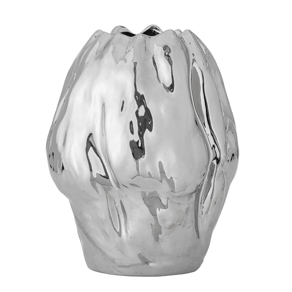 Bloomingville Bobby Vase Silber Steingut 23,5x29cm