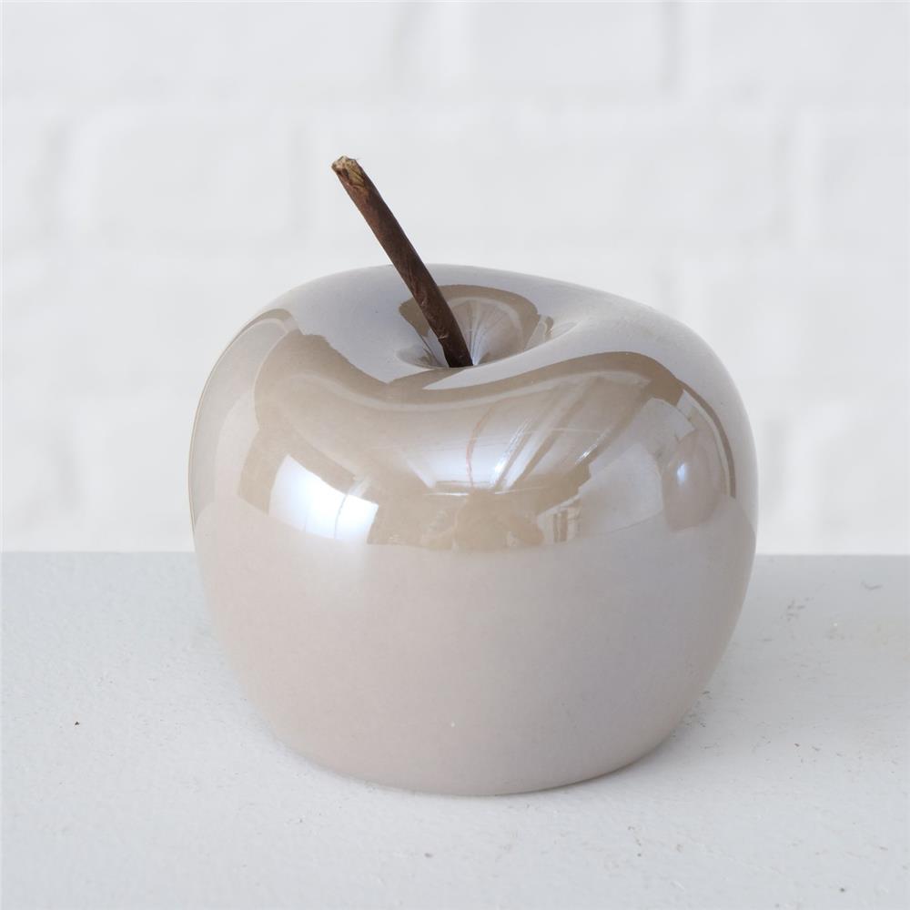 BOLTZE Dekoaufsteller Apfel Perly 2er Set Hellbraun Tischdekoration Früchte