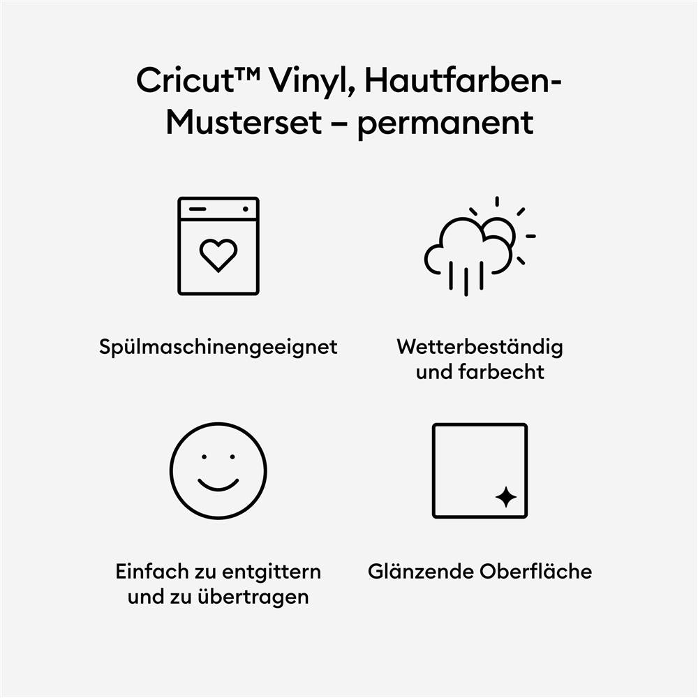 Cricut Premium Vinyl Permanent in Hauttöne 10 Blätter je 30,5x30,5cm