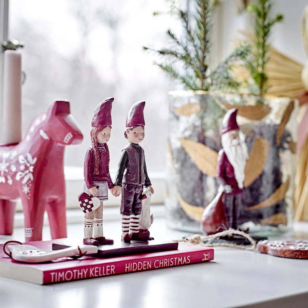 Bloomingville Elion Deko, Bunt, Weihnachtsfigur aus Polyresin