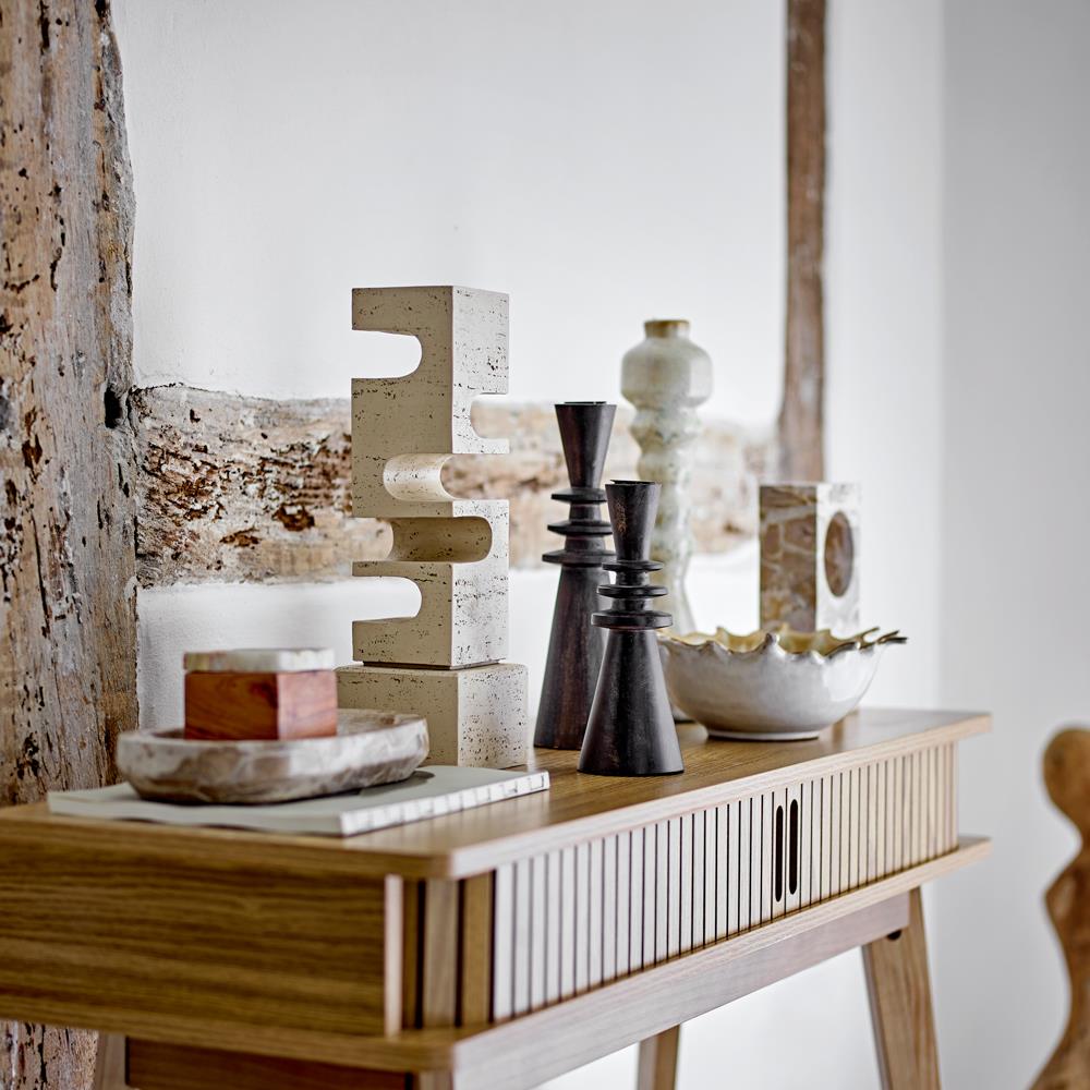 Bloomingville Armel Kerzenhalter Schwarz Mangoholz 7x20cm