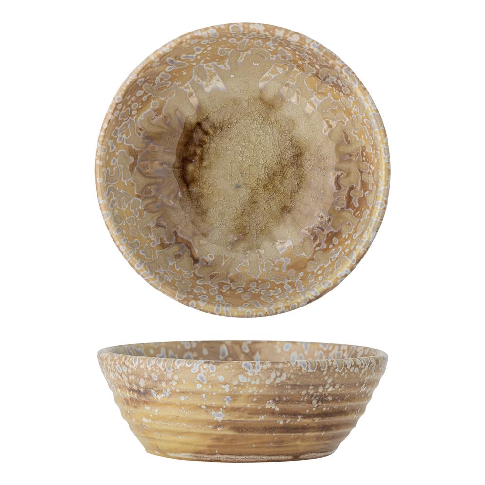 Bloomingville Milani Schale, 300 ml – Handgefertigte Steingutschale in Braun mit perlmuttartiger Glasur