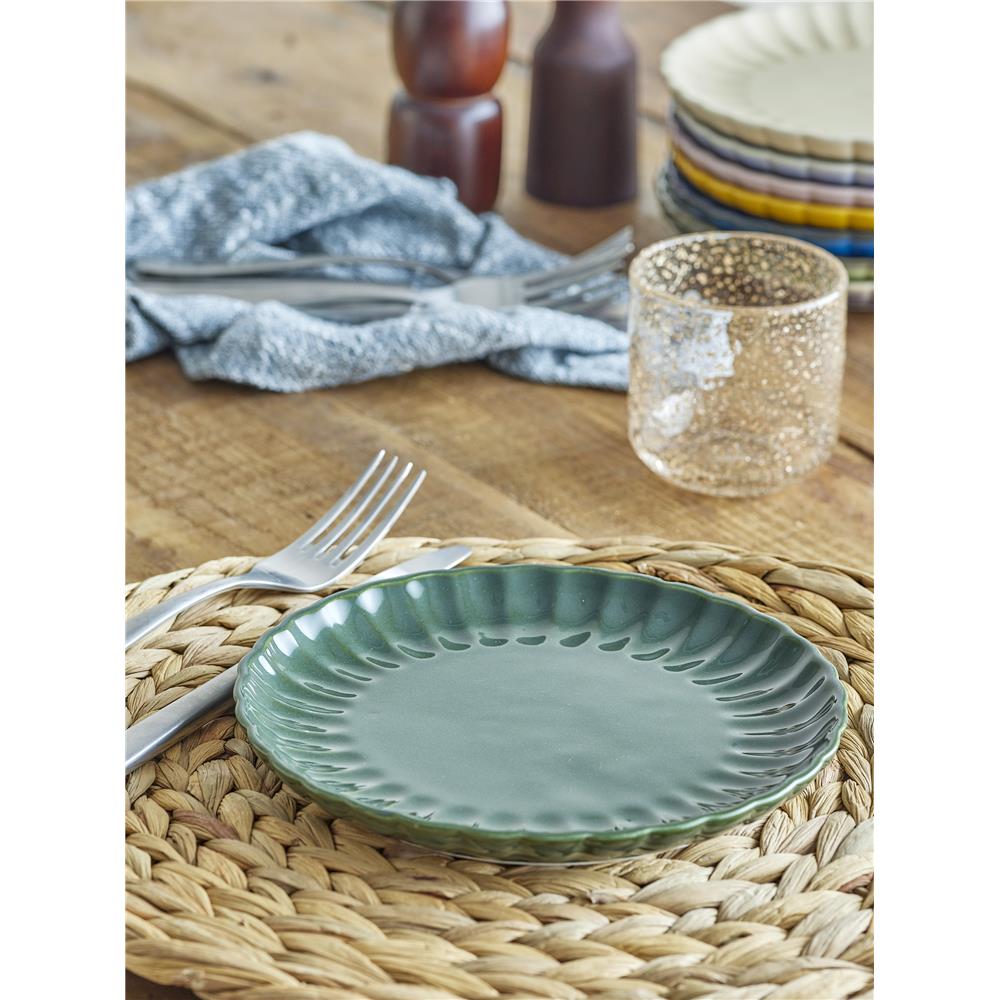 Bloomingville Latina Teller, Dunkelgrün, 20 cm, Steingut, dänisches Design
