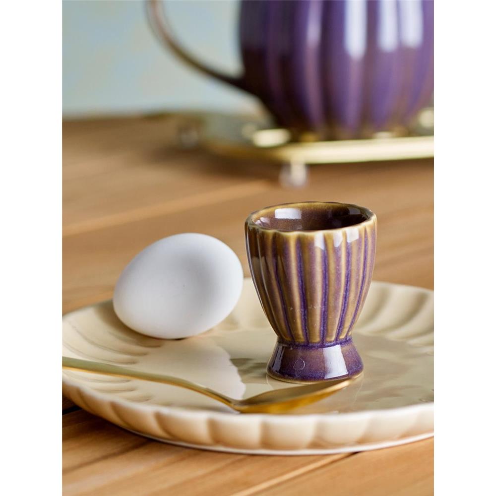 Bloomingville Latina Eierbecher, Violett, Steingut, dänisches Design