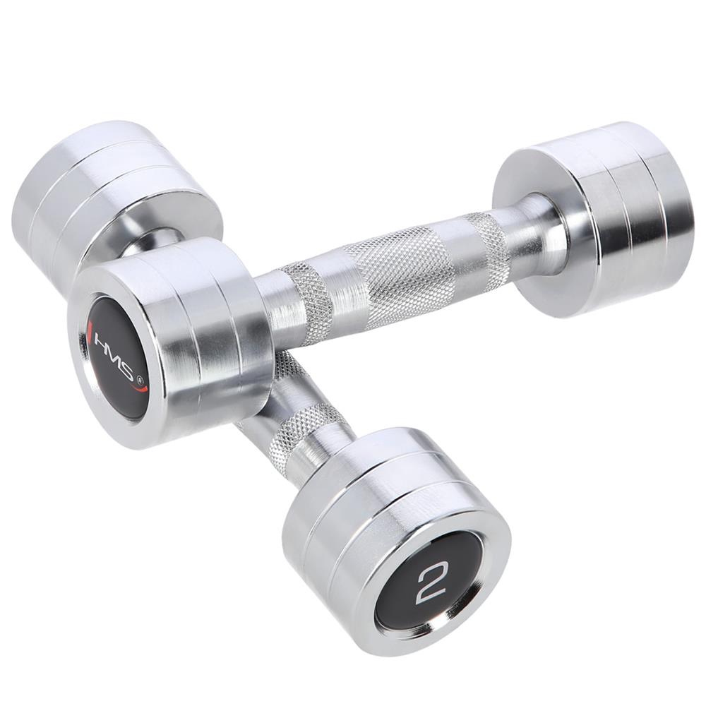 Kurzhantel Set 2x 2 kg verchromt Stahl | HMS CHD