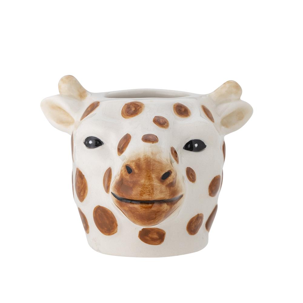 Bloomingville MINI Alazar Vase, Braun, Steingut, Giraffe, Kinderzimmer, dänisches Design