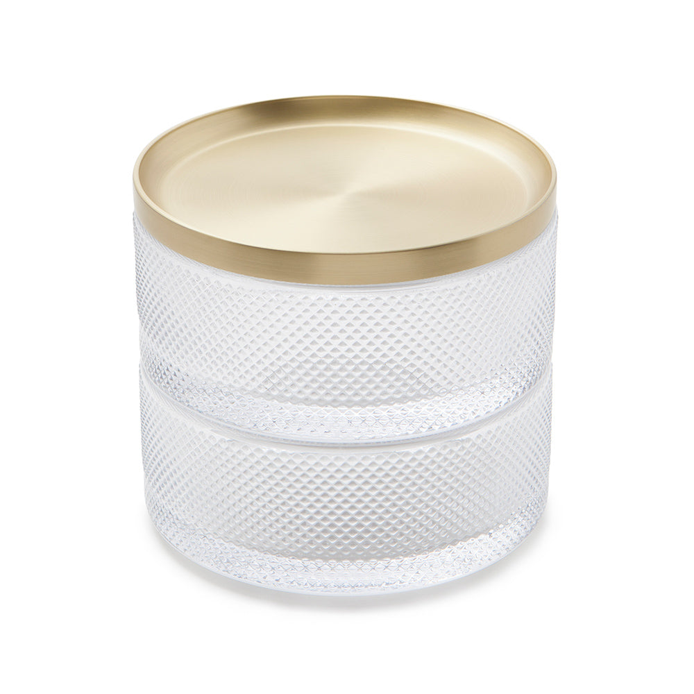 Umbra Tesora Schmuckkasten Stapelbare Schmuckdose zur Aufbewahrung Messing Glas