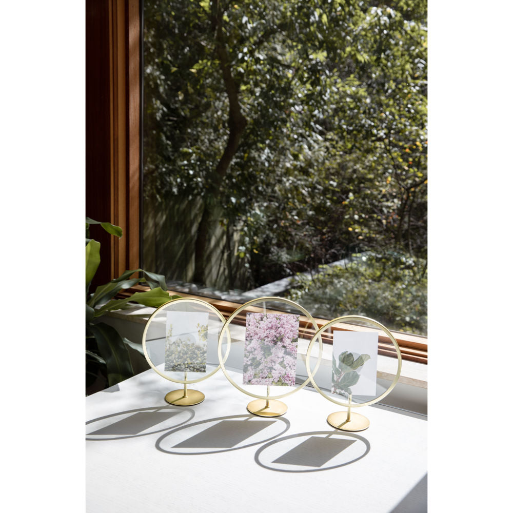 Umbra Infinity Bilderrahmen Messing Stahl Glas 27 x 22 x 10 cm Rund