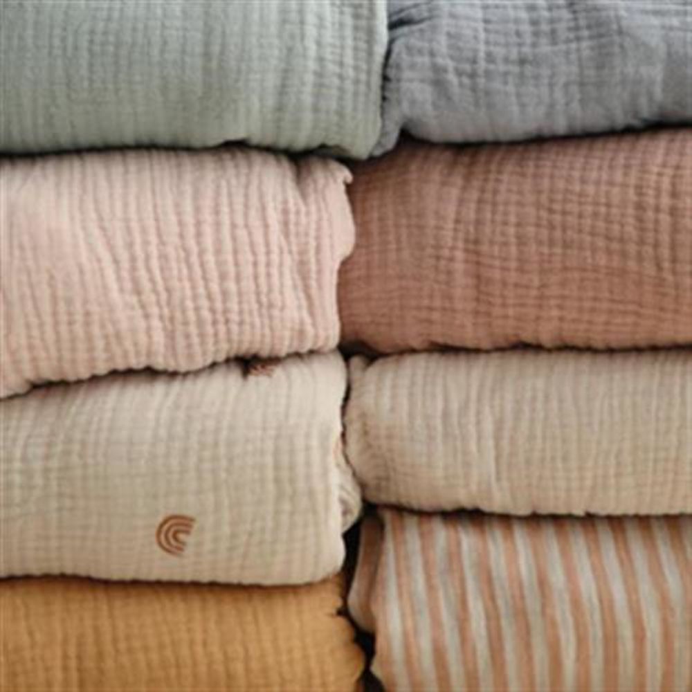 Mushie Extra weiches Musselin-Kinderbettlaken, Rainbows, 132x71cm Spannbettlaken