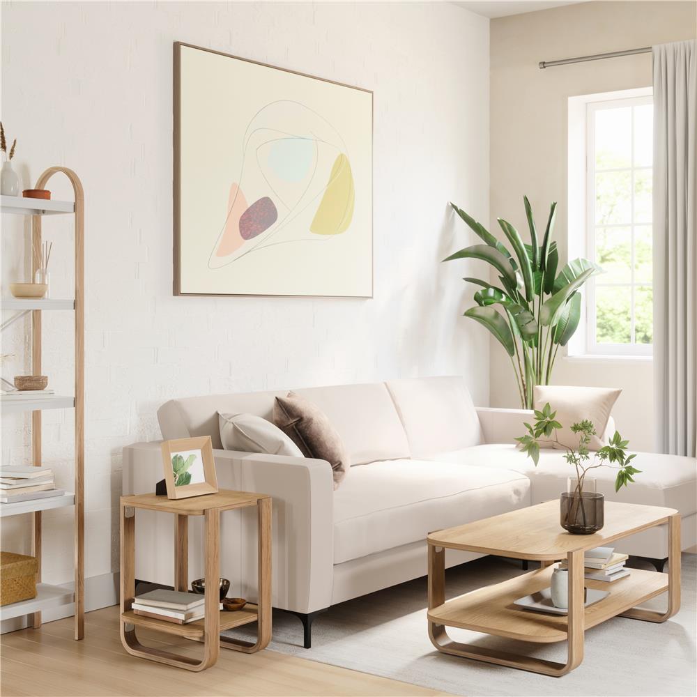Umbra Bellwood Beistelltisch, Moderner Couchtisch und Nachttisch aus Bugholz in Natur