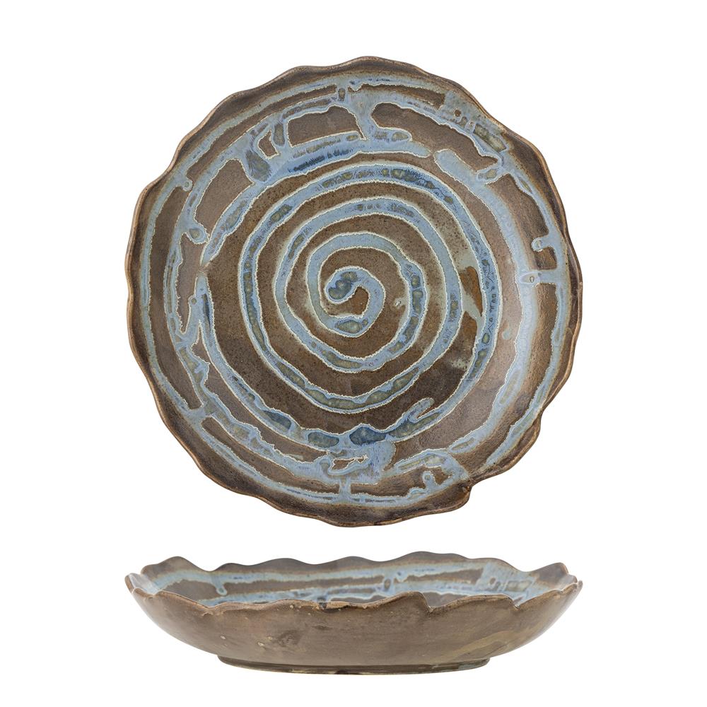 Bloomingville Marjorie Tablett Blau Steingut Landhaus 29x5,5cm