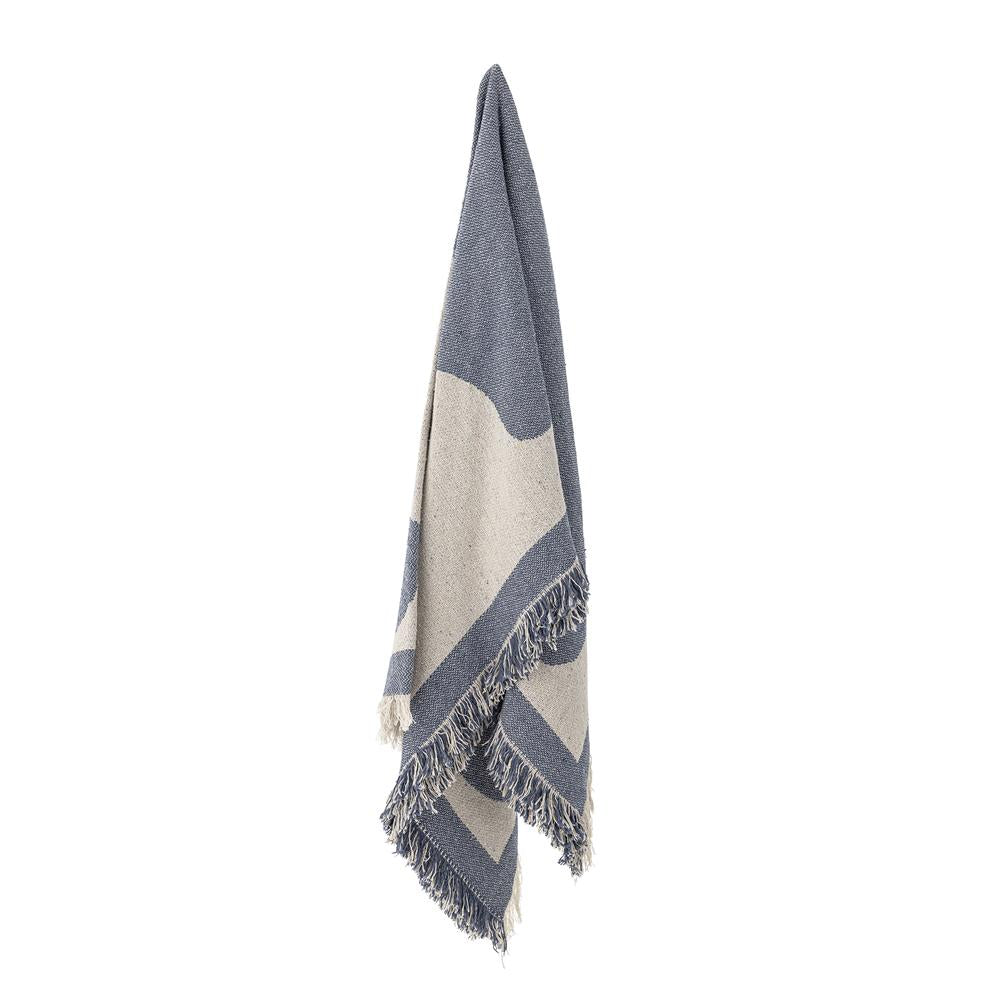 Bloomingville Ethan Decke Blau Baumwolle 160x130cm