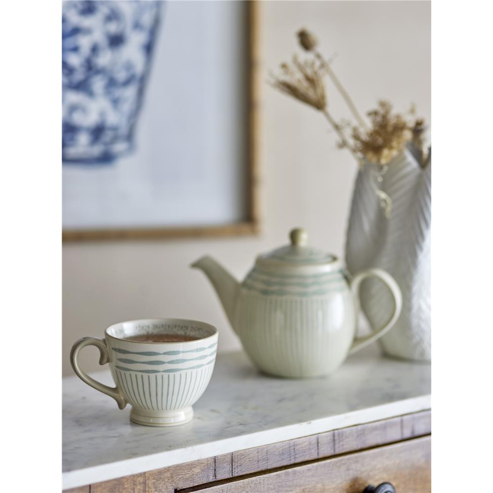 Bloomingville Maple Becher, Blau, 420ml, Steingut, dänisches Design