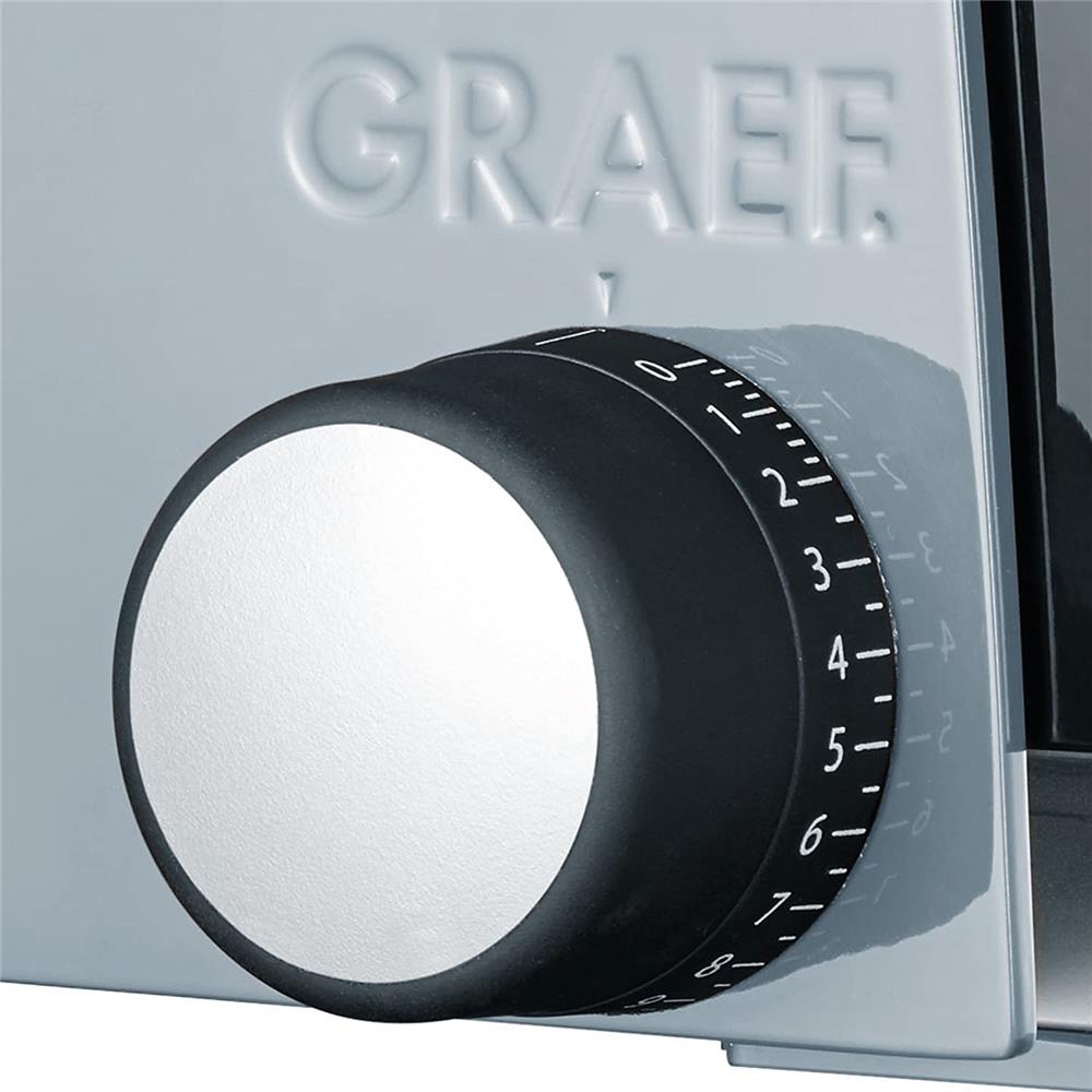 GRAEF Allesschneider SlicedKitchen S11000 grau mit Edelstahl Wellenschliffmesser und Kindersicherung