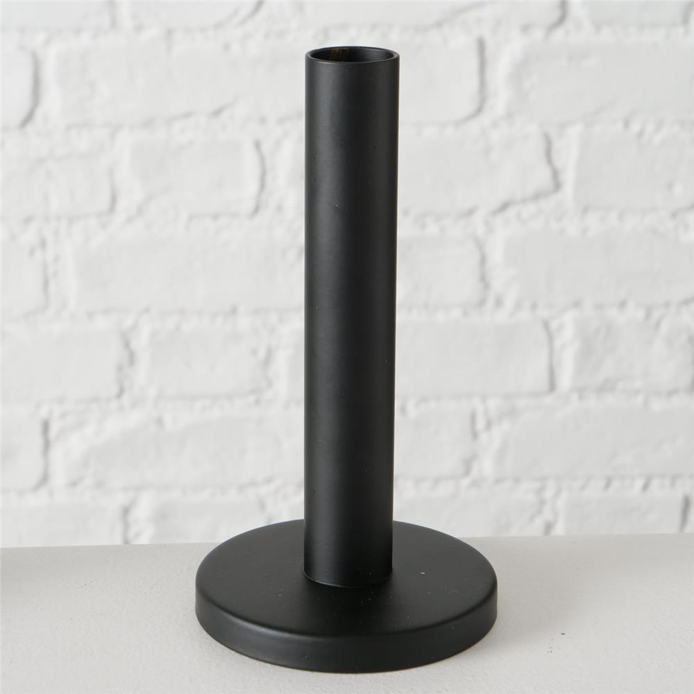 BOLTZE Kerzenleuchter Malko 3er Set Schwarz Metall Kerzenhalter Kerzenständer für Stabkerzen