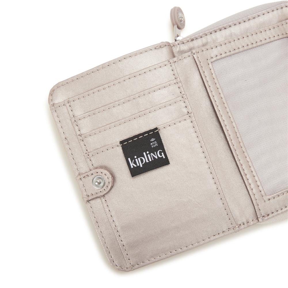 Kipling MONEY LOVE, Mittelgroßes Portemonnaie, Metallic Glow (beige), Geldbörse, Brieftasche