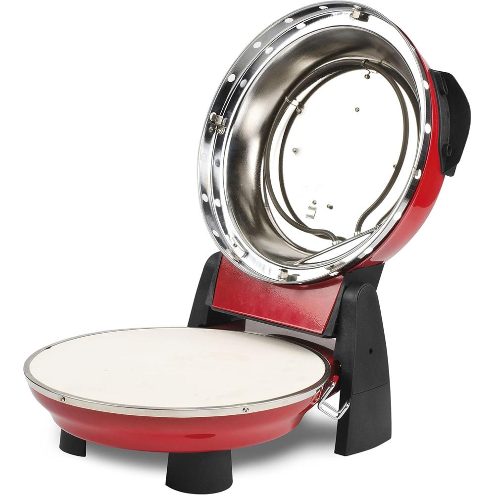 G3Ferrari elektrischer Pizzaofen Napoletana mit Pizzastein rot Pizzamaker 1200W für Pizza Ø 31cm