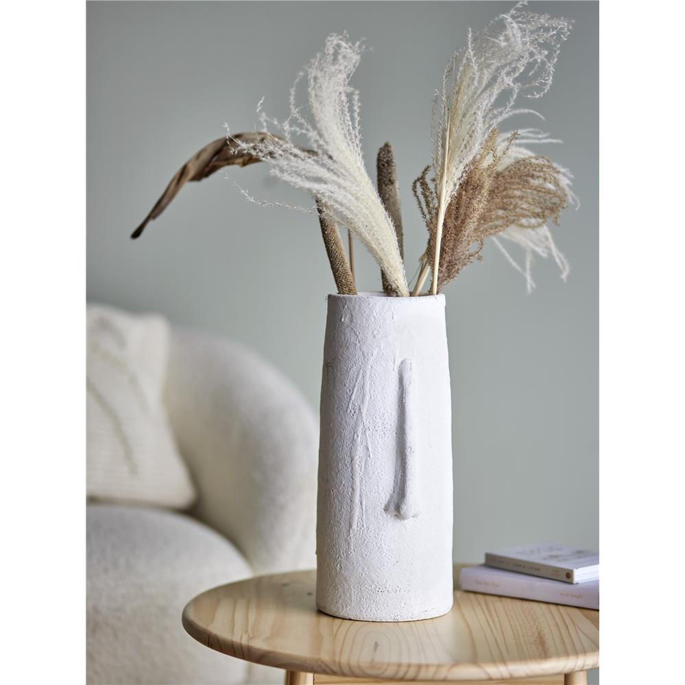 Bloomingville Berican Dekovase Weiß Terrakotta 19,5 x 40 x 17,5 cm Blumenvase