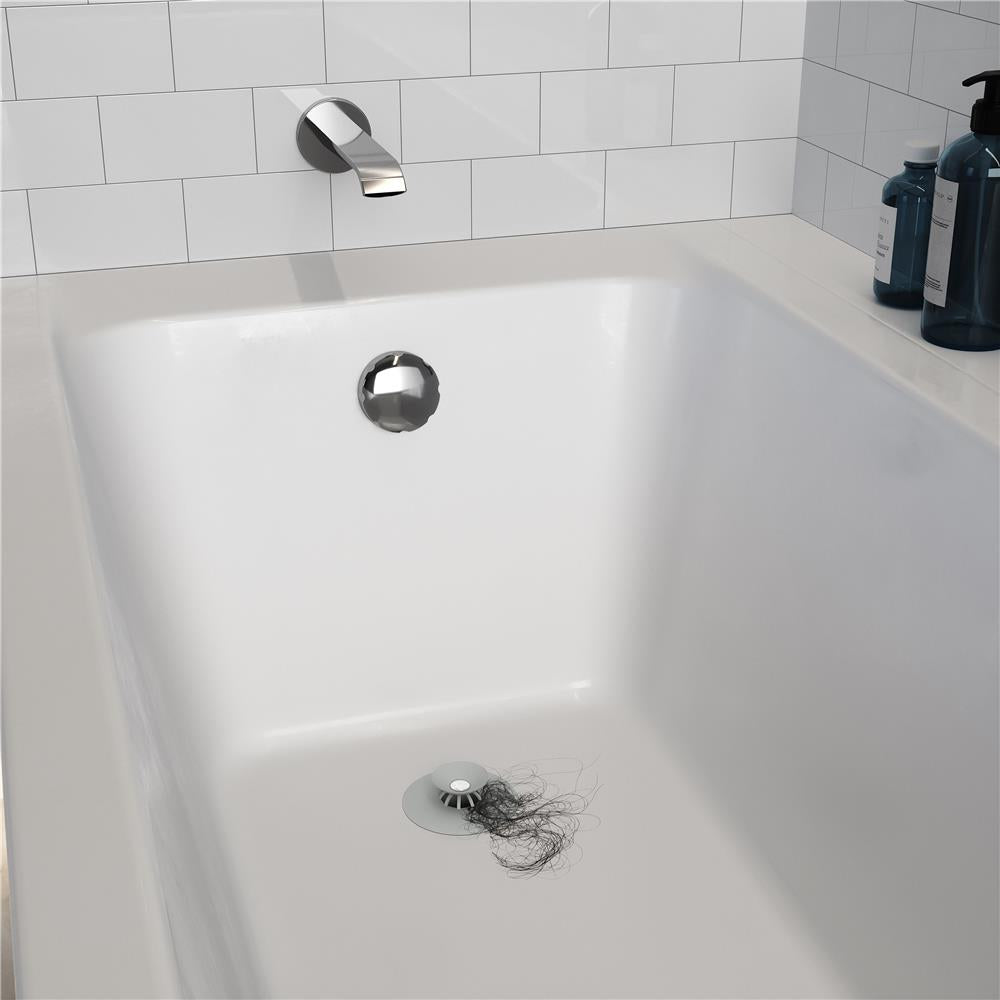 Umbra Flex Badewannenstöpsel, Haarsieb, Abflusssieb für Dusche, Badewanne, Waschbecken, in Grau