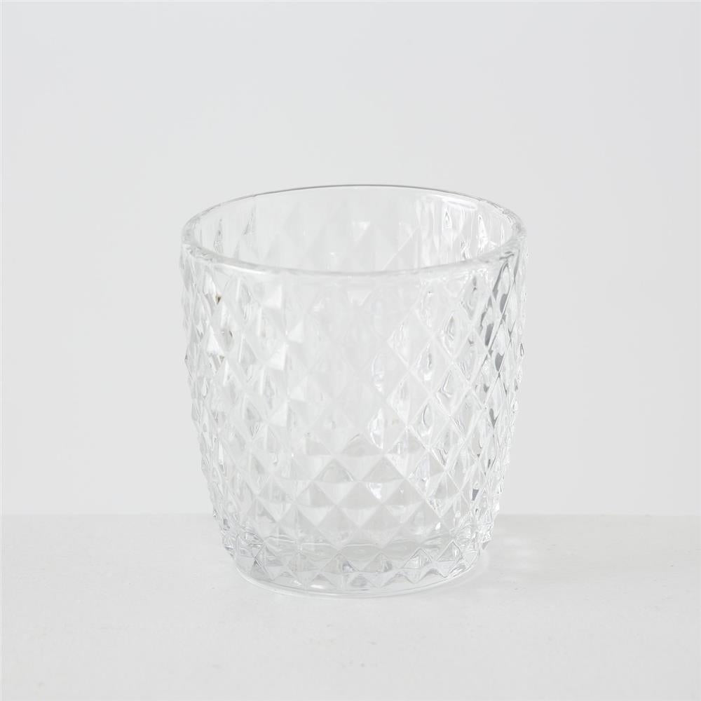 BOLTZE Windlicht Marilu 4er Set Glas Transparent Rund 7,5 x 7,5 cm