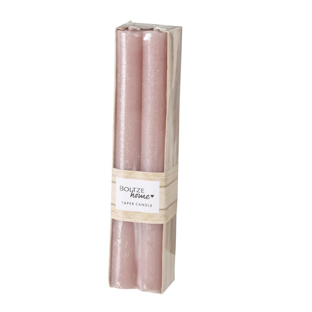 BOLTZE Stabkerze Melia hellrosa 4 Stück 20cm Kerzen Wachskerzen Leuchterkerzen Tafelkerzen