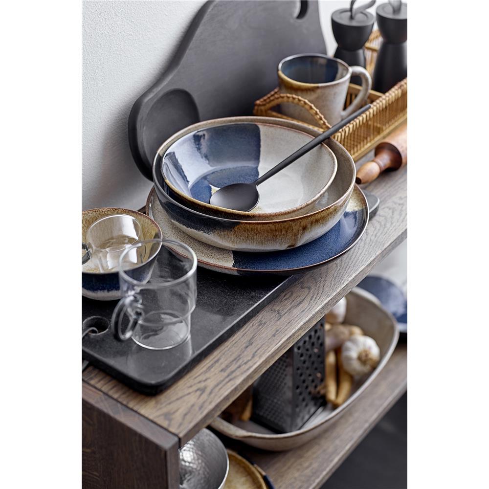 Bloomingville Jules Servierschüssel, Braun/Blau, 750ml, Steingut, dänisches Design