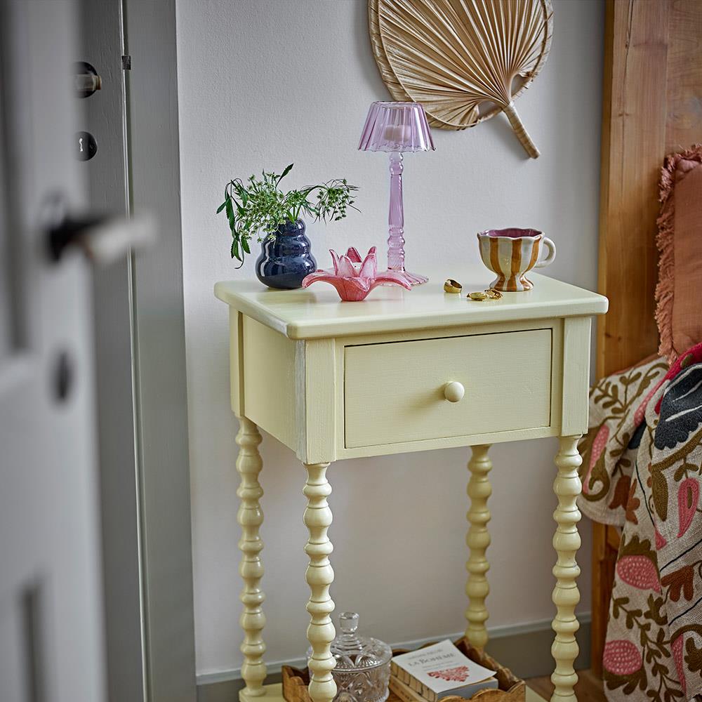 Bloomingville Lumi Teelichthalter, Rose, Glas, D10,5xH23,5 cm, elegantes Design, stimmungsvolles Licht