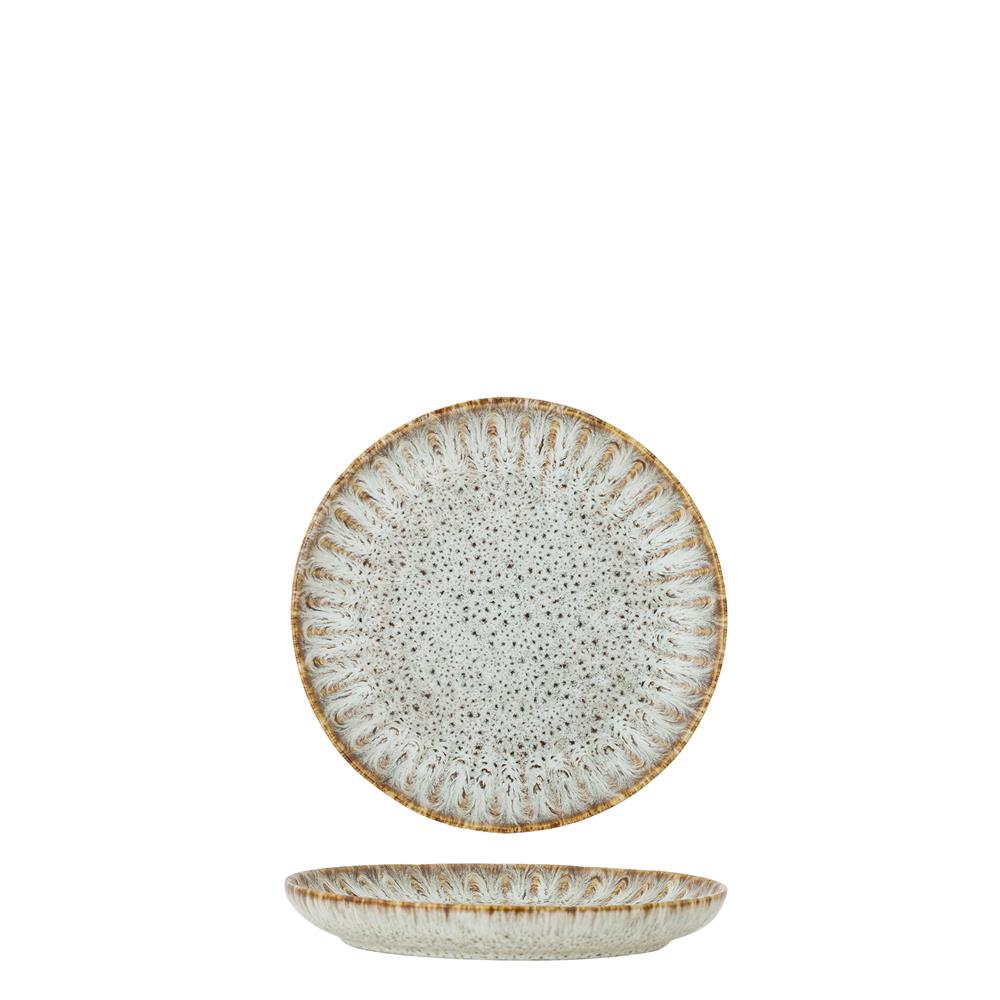 Bloomingville Fleur Dessertteller Natur Steingut mediterran 17cm