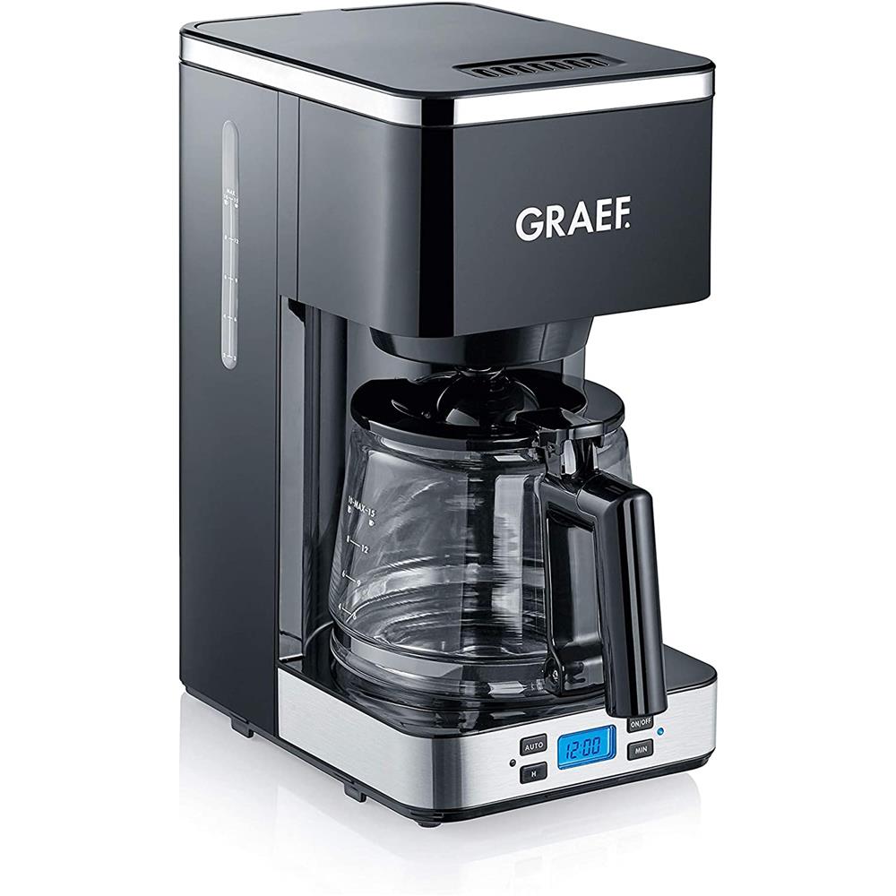 GRAEF FK502EU Filterkaffeemaschine 1000 schwarz Kaffeemaschine Glaskanne Vorbrühfunktion | B-Ware