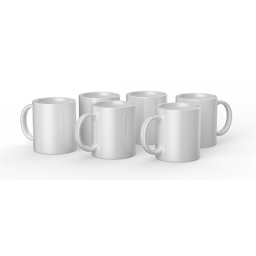 Cricut Tassen aus Keramik in Weiß Blank im 6er Set 350ml, Rohling für Mug Press