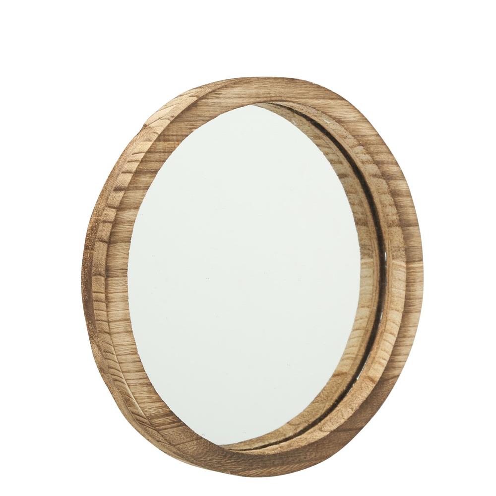 BOLTZE Spiegel Jones 3er Set Holz Rund Braun Wandspiegel Landhaus Design