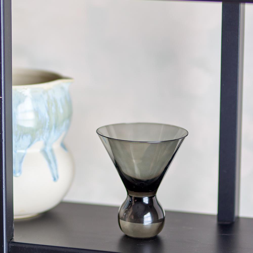 Bloomingville Corliss Cocktailglas aus Glas in Grau 165 ml – 4er Set für Tischdeko