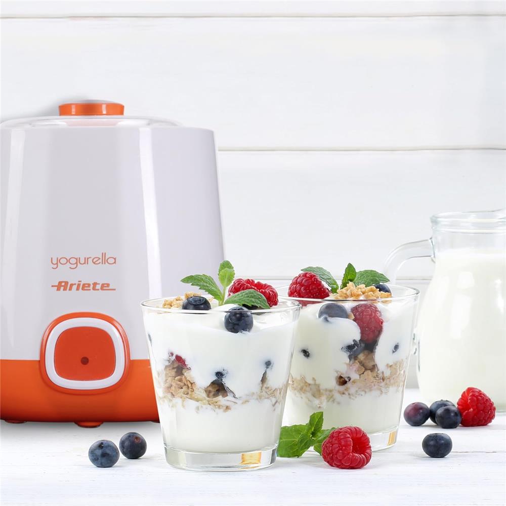 Ariete Yogurella Joghurtbereiter, Orange, 1L, Joghurtmaker auch für griechischen Joghurt