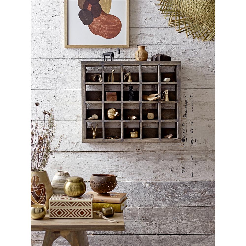 Bloomingville Cemile Box mit Deckel, Braun, Mangoholz mit handgeschnitzten Muster auf dem Deckel