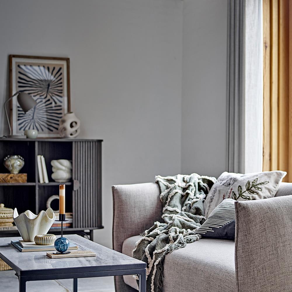 Bloomingville Jayda Kerzenhalter, Blau, Eisen – stilvolle Marmoroptik für moderne Wohnräume